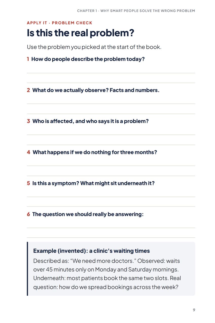 Crack the Problem, Worksheet: Is this the real problem?