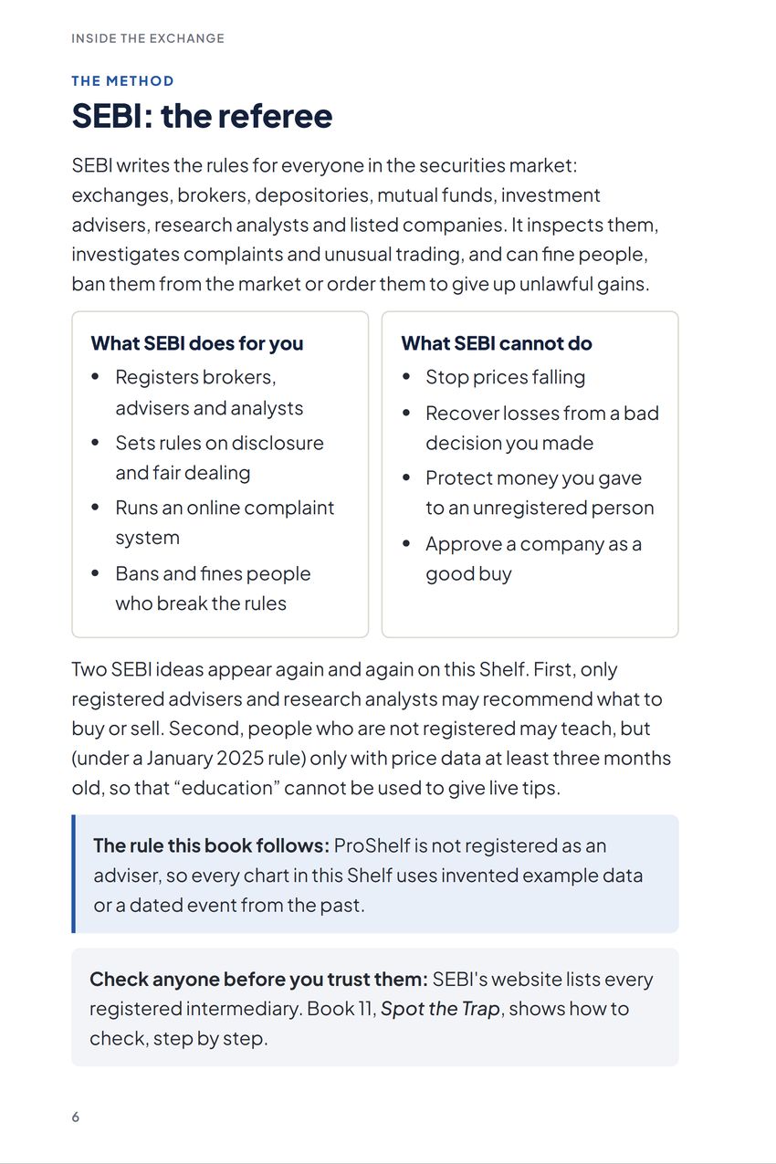Inside the Exchange, The method: SEBI: the referee