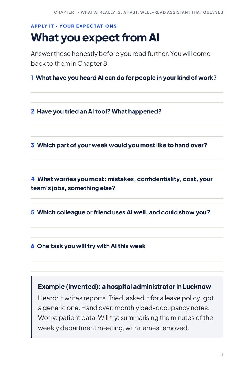 AI, Plainly, Worksheet: What you expect from AI